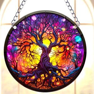 Suncatcher New Tree Of Life Hanging Wall Window Colorful In/Outdoor Mystic NEW